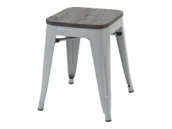Mcw-A73 Kruk (Set Van 6) Houten Zitting, Grijs-Vente-unique Clearance