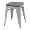 Mcw-A73 Kruk (Set Van 2) Houten Zitting, Grijs-Vente-unique Clearance