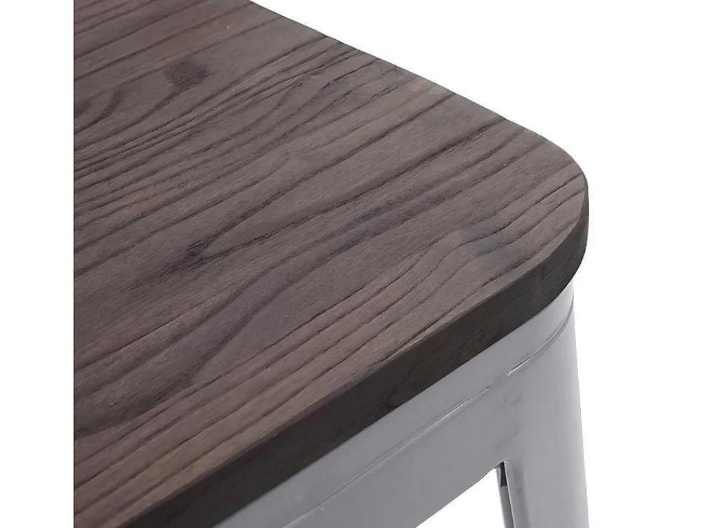 Mcw-A73 Kruk (Set Van 2) Houten Zitting, Grijs-Vente-unique Clearance