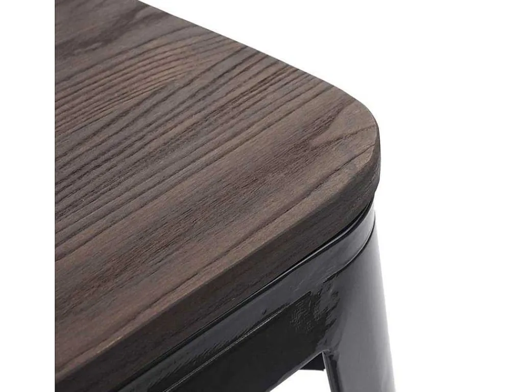 Mcw-A73 Kruk (Set Van 6) Houten Zitting, Zwart-Vente-unique Sale