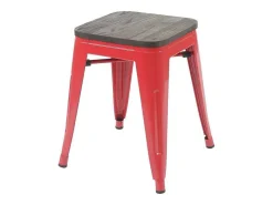Mcw-A73 Kruk (Set Van 2) Houten Zitting, Rood-Vente-unique Hot