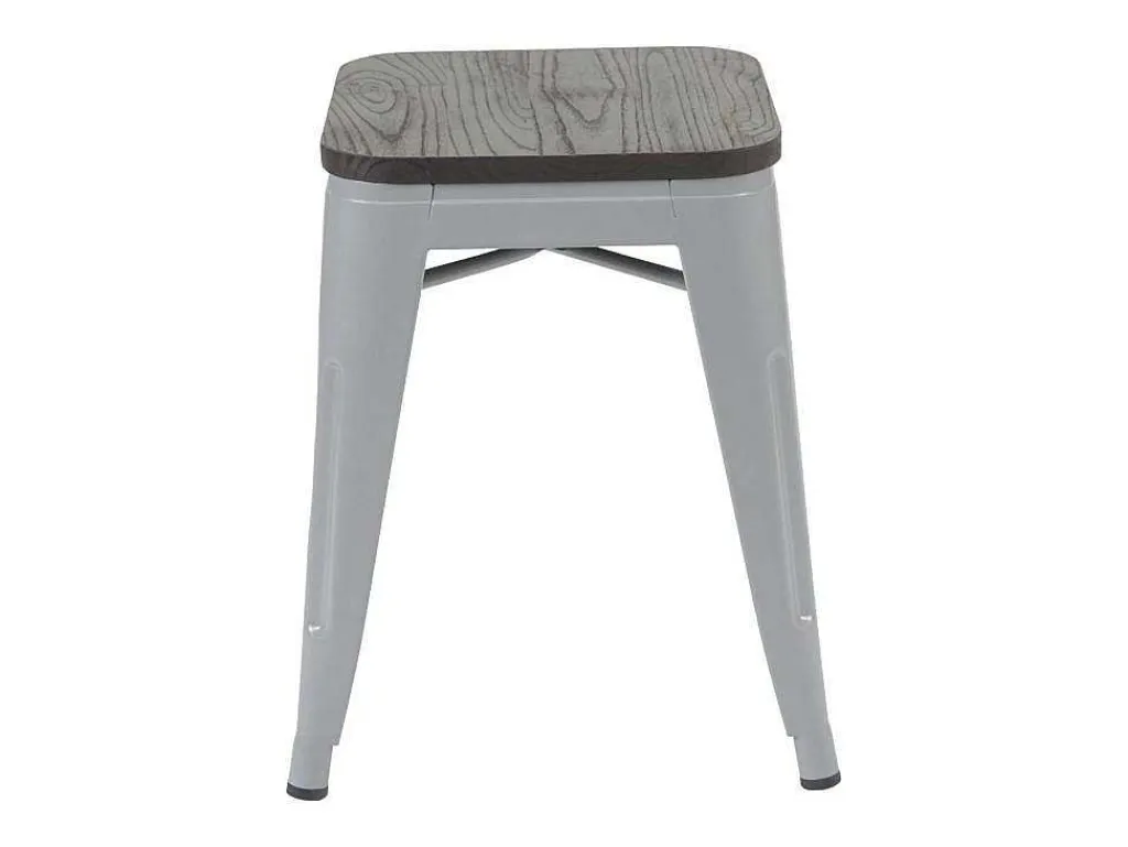 Mcw-A73 Kruk (Set Van 4) Houten Zitting, Grijs-Vente-unique Clearance