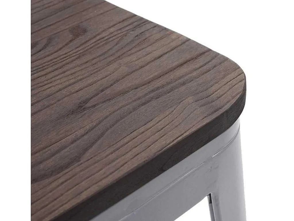 Mcw-A73 Kruk (Set Van 4) Houten Zitting, Grijs-Vente-unique Clearance