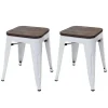 Mcw-A73 Kruk (Set Van 2) Houten Zitting, Wit-Vente-unique Online