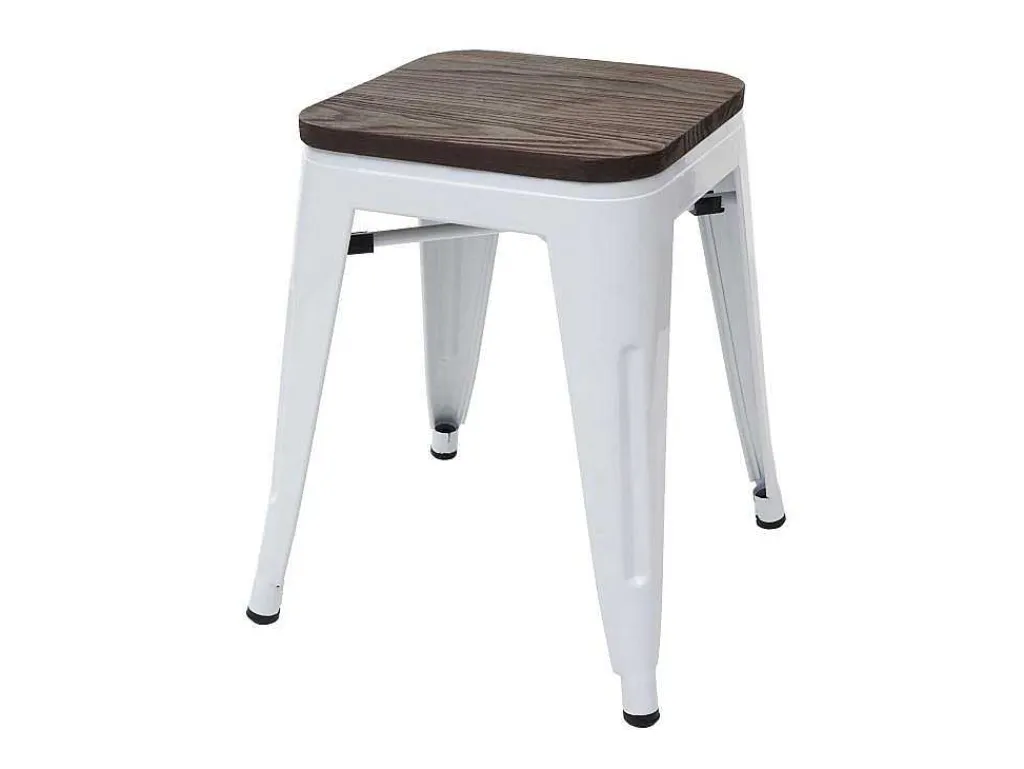Mcw-A73 Kruk (Set Van 2) Houten Zitting, Wit-Vente-unique Online