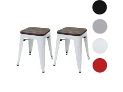 Mcw-A73 Kruk (Set Van 2) Houten Zitting, Wit-Vente-unique Online