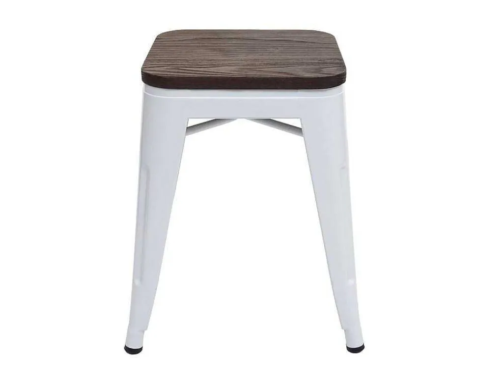 Mcw-A73 Kruk (Set Van 2) Houten Zitting, Wit-Vente-unique Online