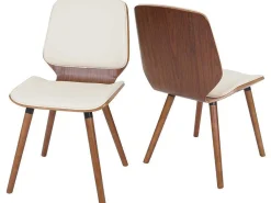 Mcw-B16 Eetkamerstoel (Set Van 2), Kunstleer Creme-Vente-unique Sale
