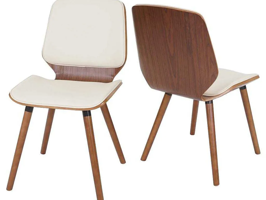 Mcw-B16 Eetkamerstoel (Set Van 2), Kunstleer Creme-Vente-unique Sale