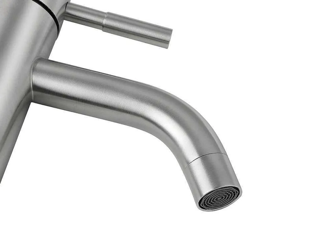 Mechanische Mengkraan Met Ronde Vorm Van Roestvrij Staal - Geborsteld Nikkel - H29,6 Cm - Salavan-Shower & Design Online