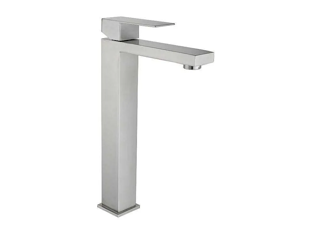 Mechanische Mengkraan Met Vierkante Vorm Van Roestvrij Staal - Geborsteld Nikkel - H31 Cm - Canilas-Shower & Design Outlet
