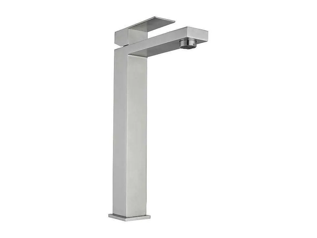 Mechanische Mengkraan Met Vierkante Vorm Van Roestvrij Staal - Geborsteld Nikkel - H31 Cm - Canilas-Shower & Design Outlet