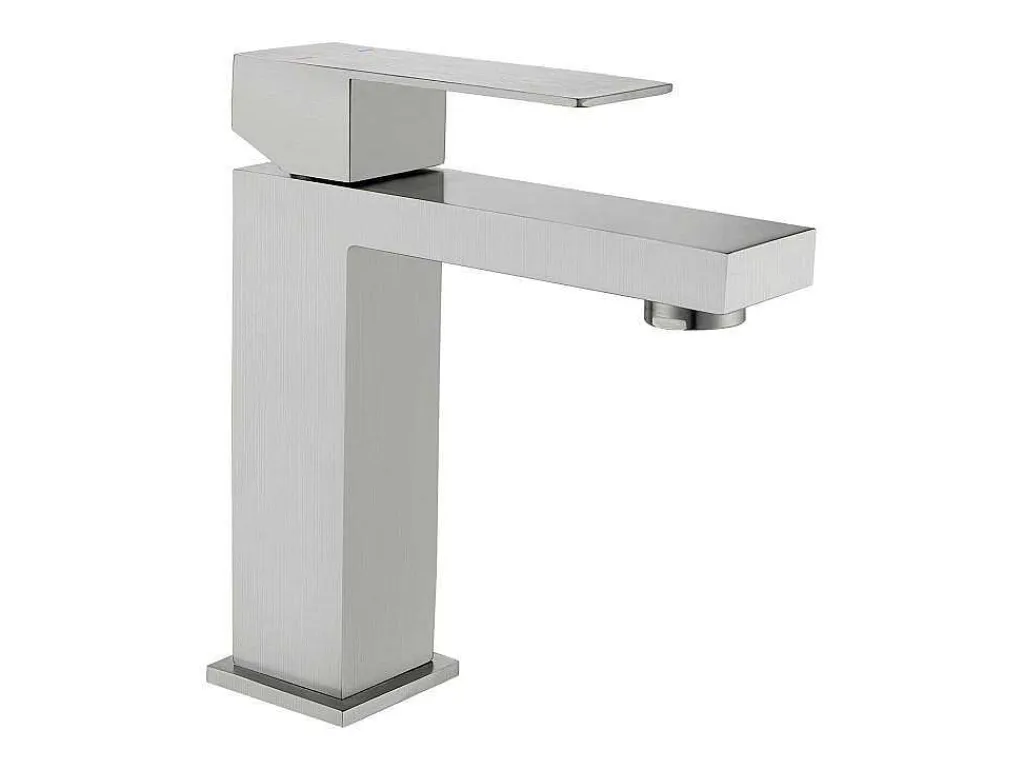 Mechanische Mengkraan Met Vierkante Vorm Van Roestvrij Staal - Geborsteld Nikkel - H17,3 Cm - Canilas-Shower & Design Hot