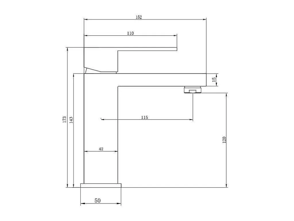 Mechanische Mengkraan Met Vierkante Vorm Van Roestvrij Staal - Geborsteld Nikkel - H17,3 Cm - Canilas-Shower & Design Hot