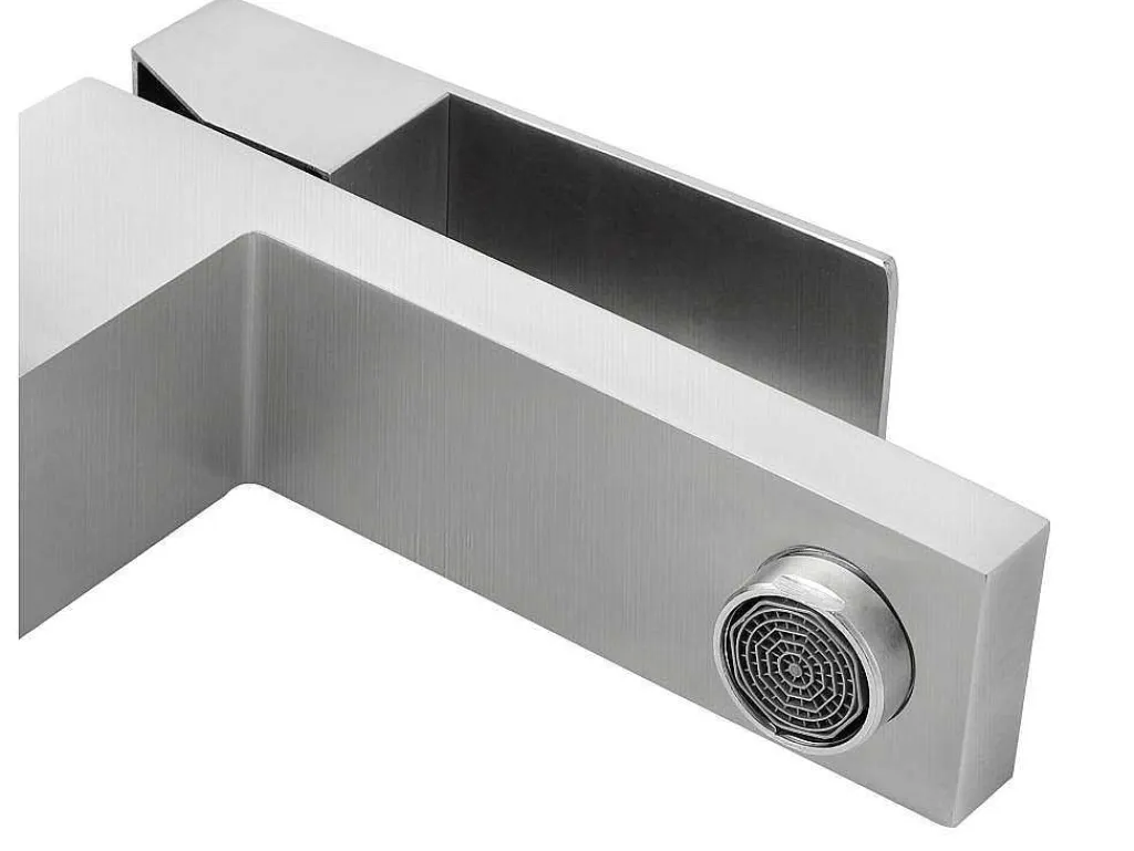 Mechanische Mengkraan Met Vierkante Vorm Van Roestvrij Staal - Geborsteld Nikkel - H17,3 Cm - Canilas-Shower & Design Hot
