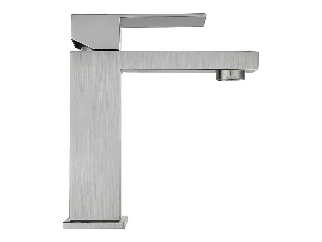 Mechanische Mengkraan Met Vierkante Vorm Van Roestvrij Staal - Geborsteld Nikkel - H17,3 Cm - Canilas-Shower & Design Hot