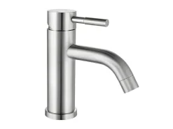 Mechanische Mengkraan Met Ronde Vorm Van Roestvrij Staal - Geborsteld Nikkel - H17 Cm - Salavan-Shower & Design Online
