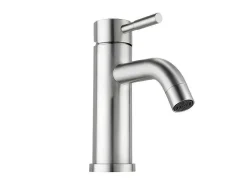 Mechanische Mengkraan Met Ronde Vorm Van Roestvrij Staal - Geborsteld Nikkel - H17 Cm - Salavan-Shower & Design Online