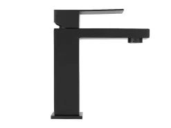 Mechanische Mengkraan Met Vierkante Vorm Van Geborsteld Roestvrij Staal - Mat Zwart, H17,3 Cm - Canilas-Shower & Design Online