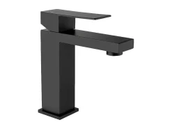 Mechanische Mengkraan Met Vierkante Vorm Van Geborsteld Roestvrij Staal - Mat Zwart, H17,3 Cm - Canilas-Shower & Design Online