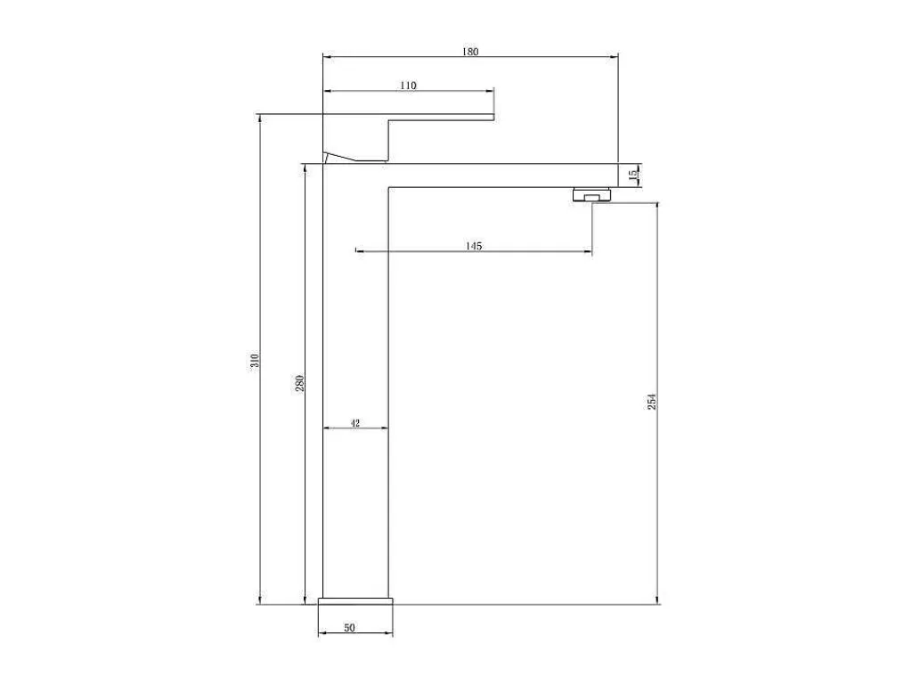 Mechanische Mengkraan Met Vierkante Vorm Van Geborsteld Roestvrij Staal - Mat Zwart, H31 Cm - Canilas-Shower & Design Sale