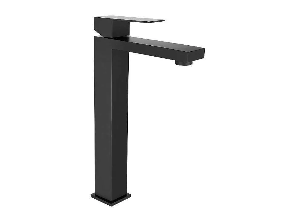 Mechanische Mengkraan Met Vierkante Vorm Van Geborsteld Roestvrij Staal - Mat Zwart, H31 Cm - Canilas-Shower & Design Sale