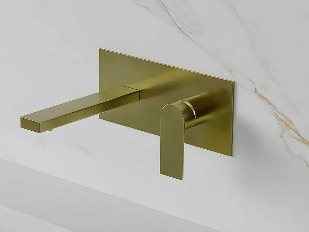 Mechanische Mengkraan Voor Inbouw Vierkant - Goudkleurig Met Satijnglans - Vistula-Shower & Design Discount