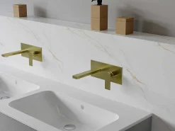 Mechanische Mengkraan Voor Inbouw Vierkant - Goudkleurig Met Satijnglans - Vistula-Shower & Design Discount
