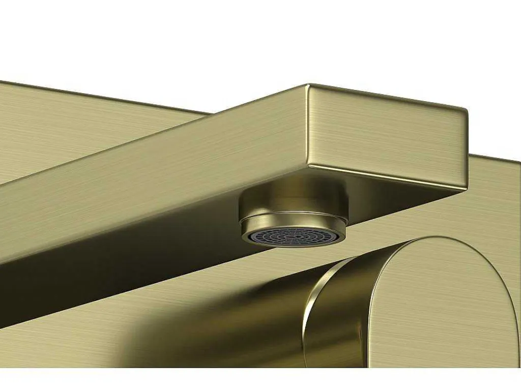 Mechanische Mengkraan Voor Inbouw Vierkant - Goudkleurig Met Satijnglans - Vistula-Shower & Design Discount