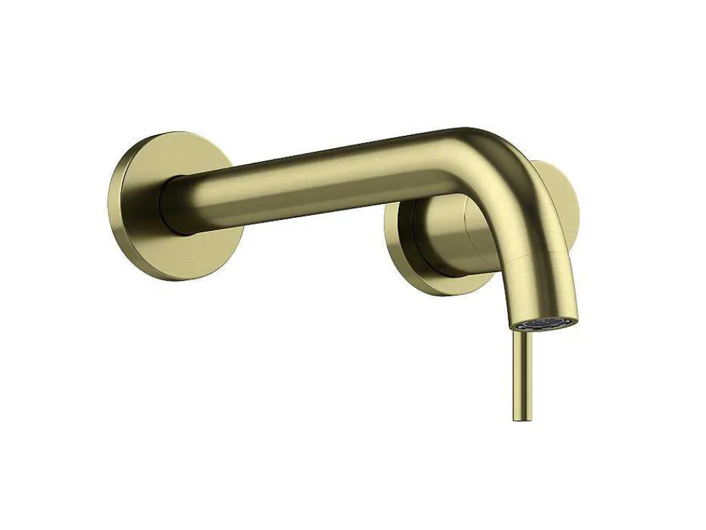 Mechanische Mengkraan Voor Inbouw Met Afgerond Uiteinde - Goudkleurig Met Satijnglans - Lozoya-Shower & Design Sale