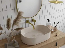 Mechanische Mengkraan Voor Inbouw Met Afgerond Uiteinde - Goudkleurig Met Satijnglans - Lozoya-Shower & Design Sale