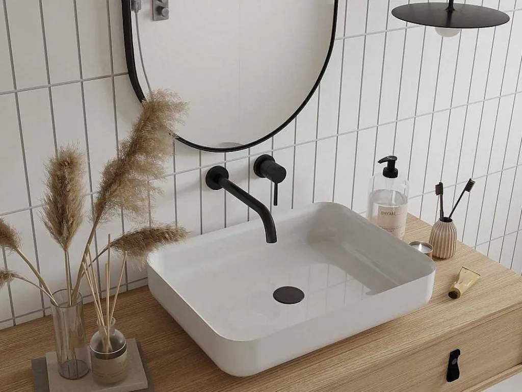 Mechanische Mengkraan Voor Inbouw Met Afgerond Uiteinde - Matzwart - Lozoya-Shower & Design