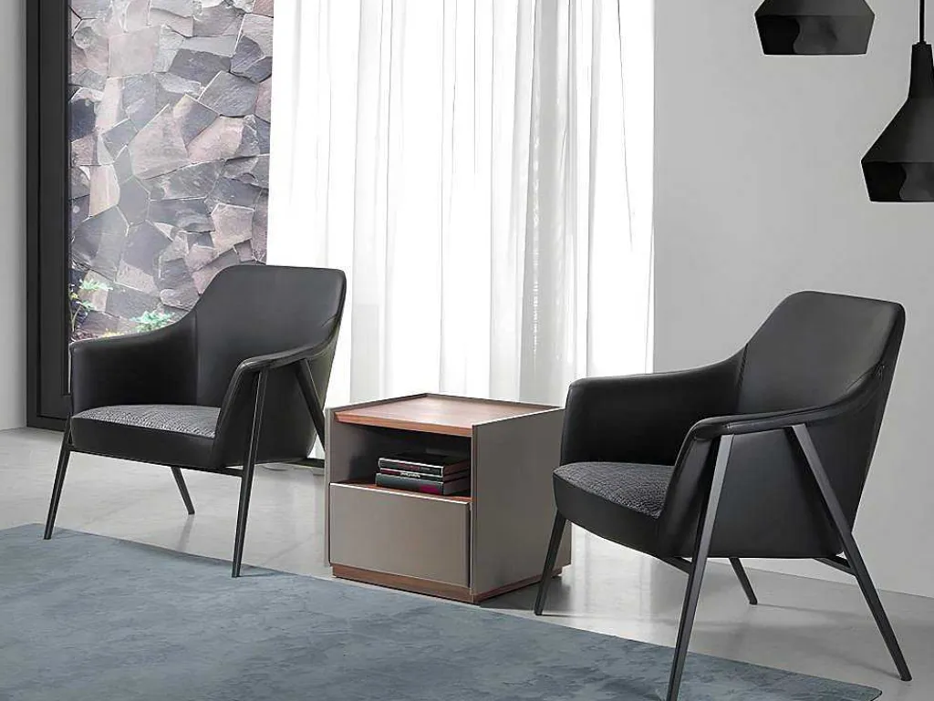 Met Stof En Ecoleder Beklede Fauteuil 5080-Angel Cerda Clearance