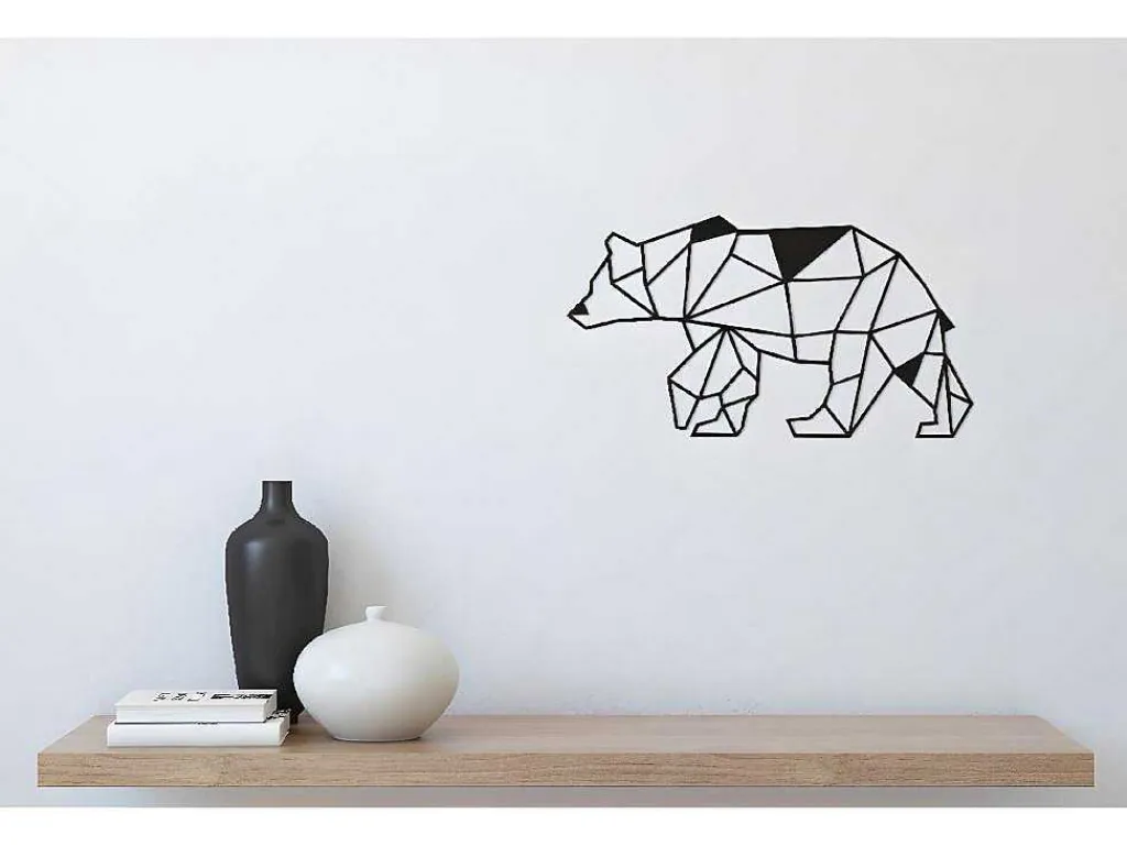 Metalen Decoratie Beer 4, Zwart, 55X1,5X30 Cm,-EPIKASA Sale
