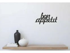 Metalen Decoratie Bon Appetit, Zwart, 50X1,5X30 Cm,-EPIKASA