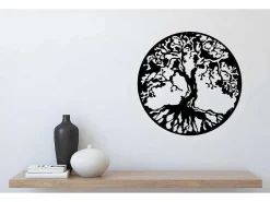 Metalen Decoratie Boom 32, Zwart, 60X1,5X60 Cm,-EPIKASA New