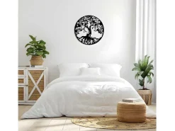 Metalen Decoratie Boom 32, Zwart, 60X1,5X60 Cm,-EPIKASA New