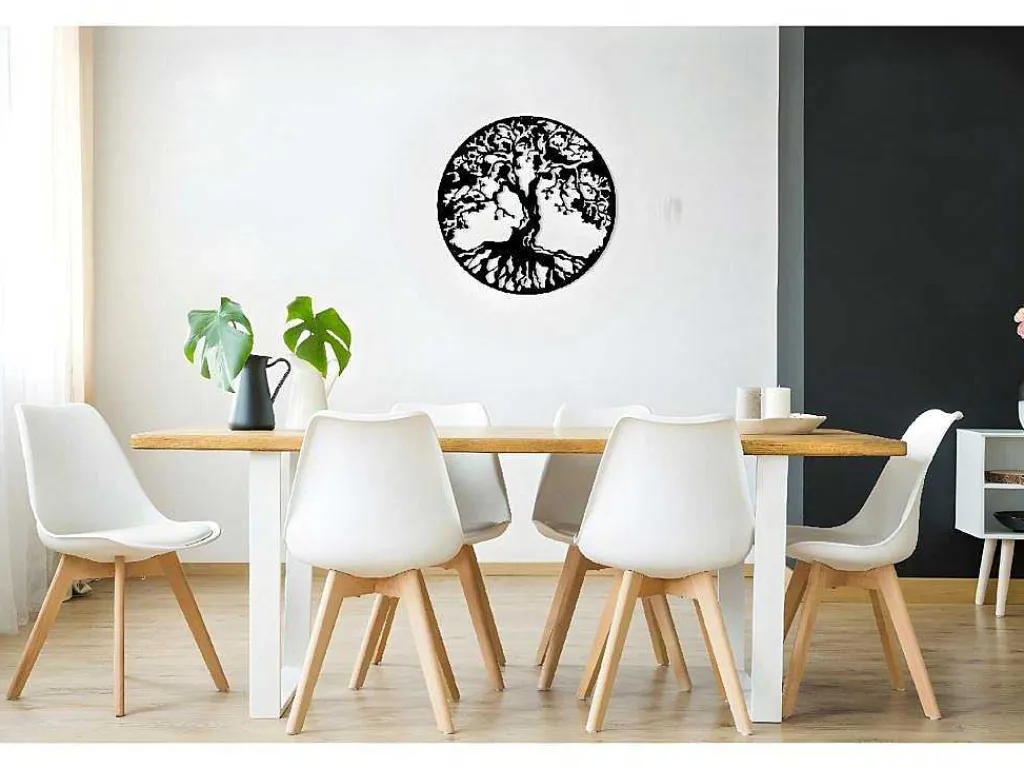 Metalen Decoratie Boom 32, Zwart, 60X1,5X60 Cm,-EPIKASA New