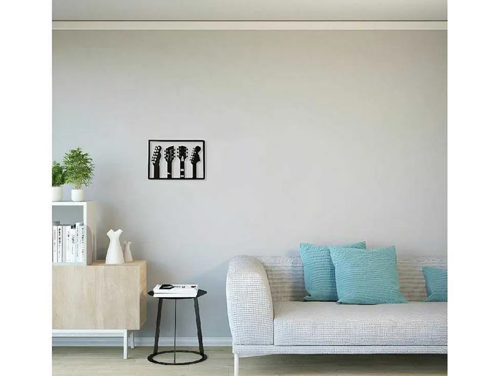 Metalen Decoratie Gitaar 19, Zwart, 46X1,5X32 Cm,-EPIKASA Online