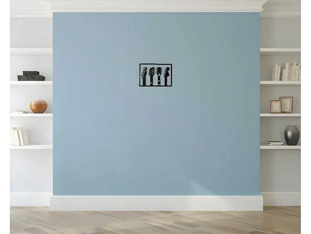 Metalen Decoratie Gitaar 19, Zwart, 46X1,5X32 Cm,-EPIKASA Online