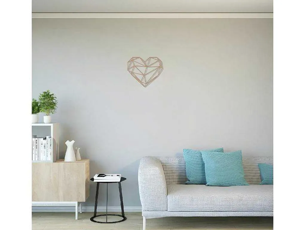 Metalen Decoratie Hart 10, Koper, 47X1,5X40 Cm,-EPIKASA Outlet