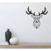 Metalen Decoratie Herten 3, Zwart, 51X1,5X51 Cm,-EPIKASA Online
