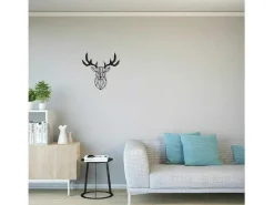 Metalen Decoratie Herten 3, Zwart, 51X1,5X51 Cm,-EPIKASA Online
