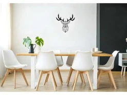 Metalen Decoratie Herten 3, Zwart, 51X1,5X51 Cm,-EPIKASA Online