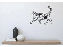 Metalen Decoratie Katten 2, Zwart, 46X1,5X37 Cm,-EPIKASA Discount