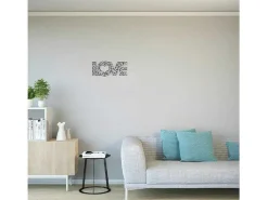 Metalen Decoratie Love 8, Zwart, 50X1,5X20 Cm,-EPIKASA Online