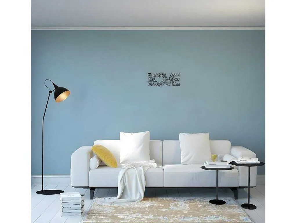 Metalen Decoratie Love 8, Zwart, 50X1,5X20 Cm,-EPIKASA Online