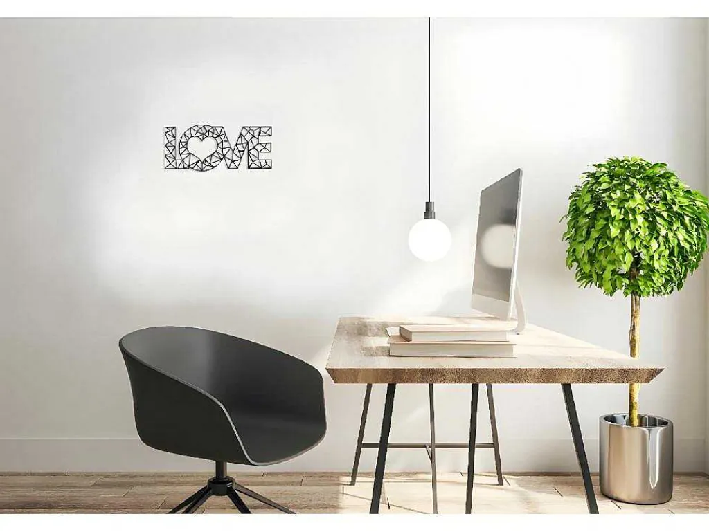 Metalen Decoratie Love 8, Zwart, 50X1,5X20 Cm,-EPIKASA Online