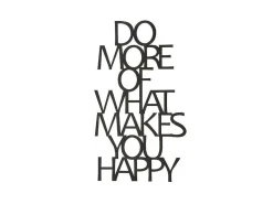Metalen Decoratie Makes You Happy 1, Zwart, 41X1,5X70 Cm,-EPIKASA Clearance