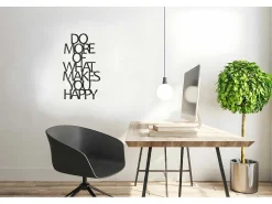 Metalen Decoratie Makes You Happy 1, Zwart, 41X1,5X70 Cm,-EPIKASA Clearance